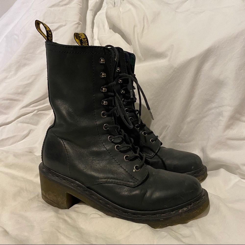 EMERALD GREEN HEELED PLATFORM DOC MARTENS